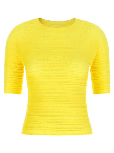 Issey Miyake Jiggly Pleats Ribbed-fabric Blouse In Multi