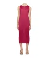 Issey Miyake Pink June New Colorful Basics 4 Maxi Dress In Red