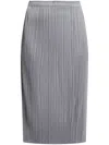 Issey Miyake Gray Basics Midi Skirt In Grey