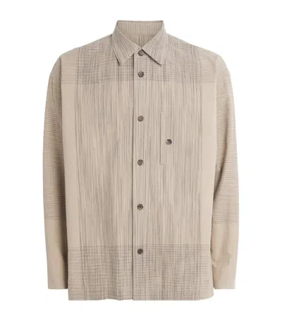 Issey Miyake Kasuri Patchwork Shirt In Neutral