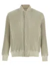 Issey Miyake Kersey Pleats Casual Jackets And Parka Beige In Green