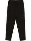 Issey Miyake Straight Ribbed Texture Trousers With Elastic Waistband In 褐色
