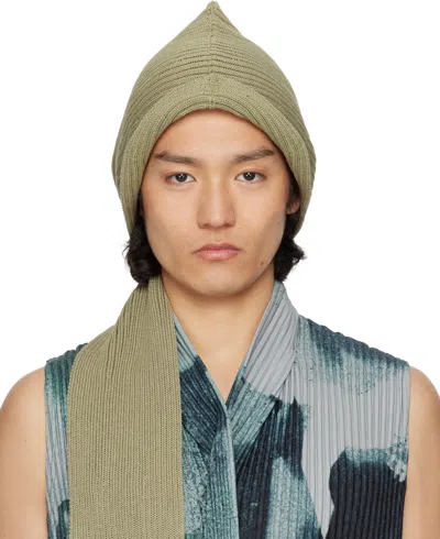 Issey Miyake Khaki Beanie Scarf