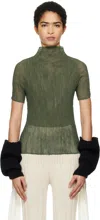 Issey Miyake Khaki Chiffon Twist 3 T-shirt In 69 Night Green