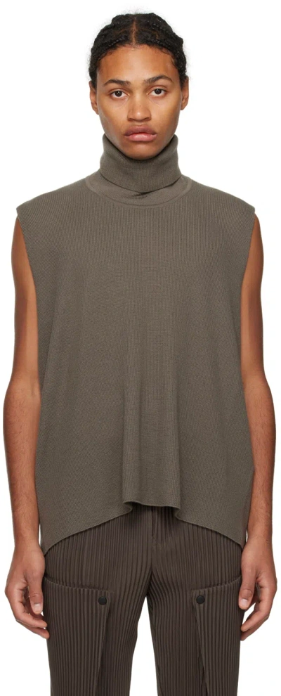 Issey Miyake Khaki Framework Vest In 65-khaki