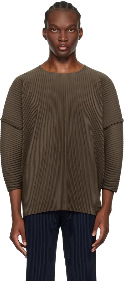 Issey Miyake Khaki Monthly Color April Long Sleeve T-shirt In Brown