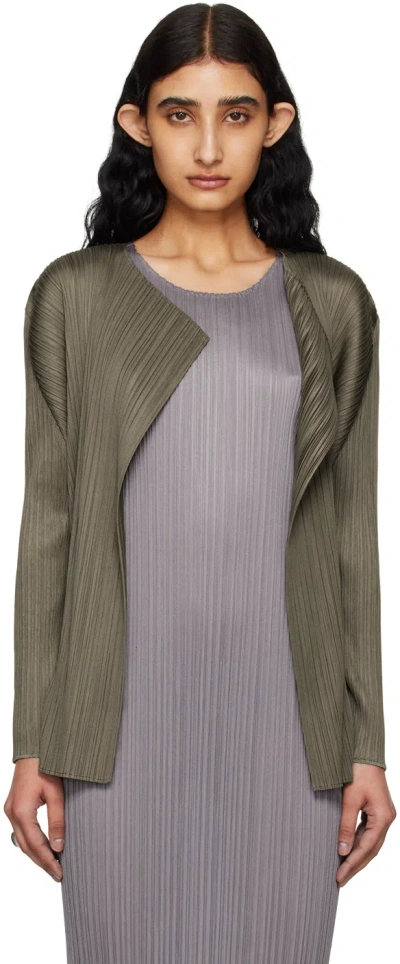 Issey Miyake Khaki Monthly Colors March Cardigan In 65 Khaki
