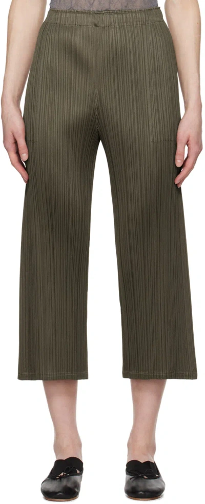 Issey Miyake Khaki Monthly Colors March Trousers In 65 Khaki