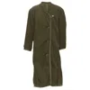 Issey Miyake Khaki Padded Shoulder Oversized Coat In Green