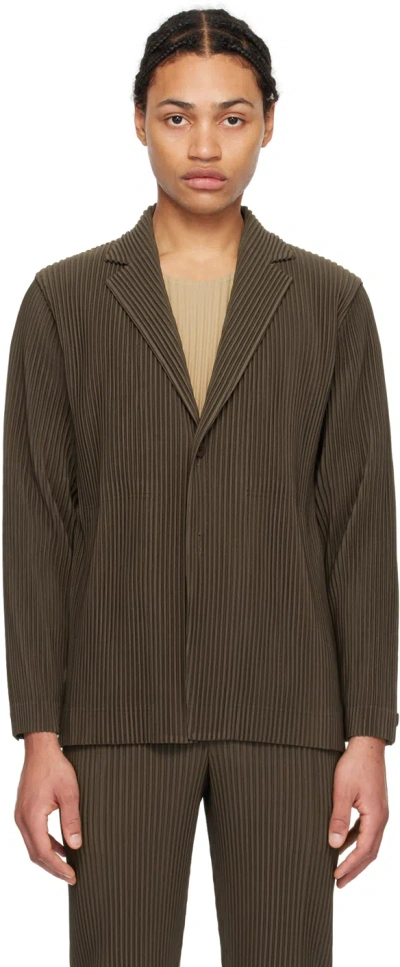 Issey Miyake Khaki Tailored Pleats 1 Blazer In 66-dark Khaki