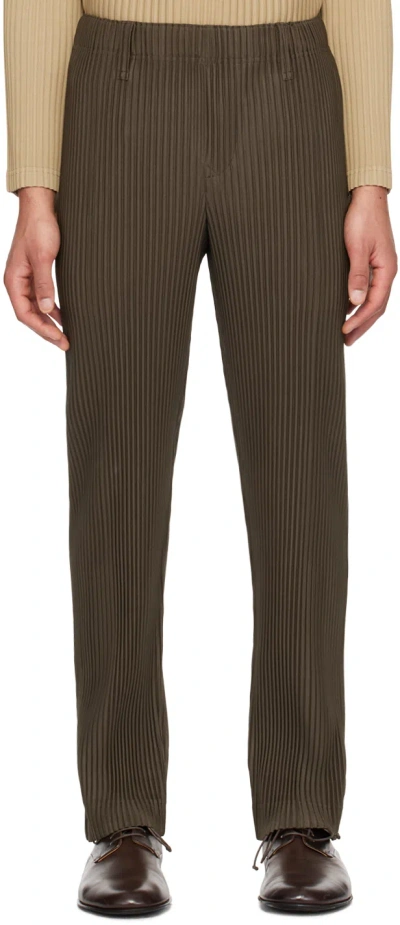 Issey Miyake Khaki Tailored Pleats 1 Trousers In Brown