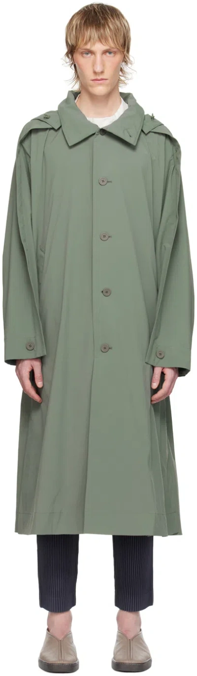 Issey Miyake Khaki Wing Coat In 65-khaki