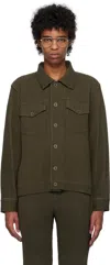 Issey Miyake Khaki Wool Like Light Jacket In 65-khaki