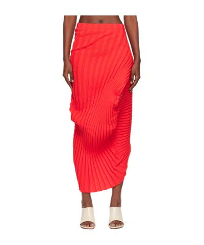 ISSEY MIYAKE KNIT (AS IT IS) PLEATED MAXI SKIRT