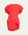 Issey Miyake Knit As It Is Short-sleeve Top In Red
