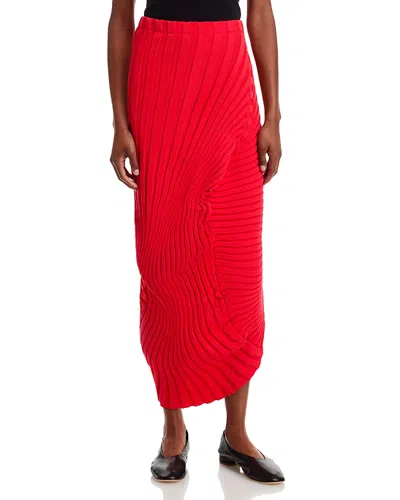 Issey Miyake Knit (as It Is) Skirt In Red
