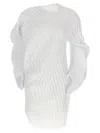 Issey Miyake Asymmetric Cardigan In White
