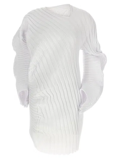 Issey Miyake Asymmetric Cardigan In White