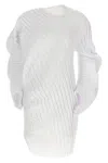 Issey Miyake Ribbed Asymmetrical Top In White