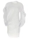 Issey Miyake Asymmetric Cardigan In White
