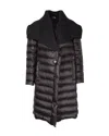 Issey Miyake Knit Collar Down Coat In Black Nylon In Black