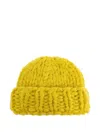 Issey Miyake Knitted Beanie Hat In Yellow