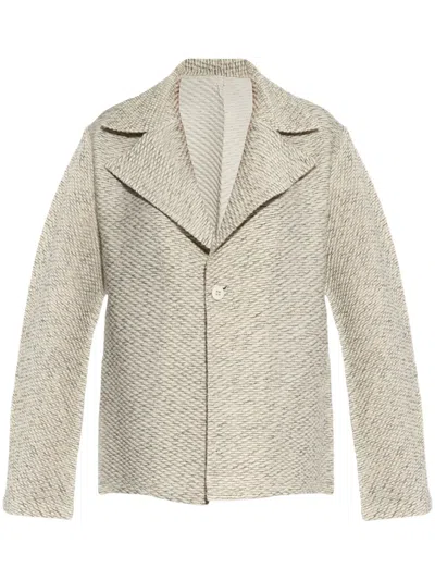 Issey Miyake Knitted Blazer In Neutrals