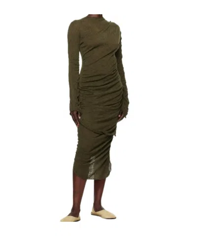 Issey Miyake Knitted Dress In Green