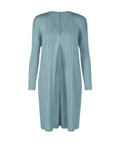 Issey Miyake Knitted Long Cardigan In Blue