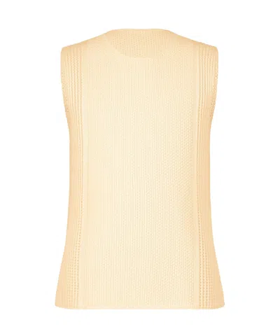 Issey Miyake Pleated Sleeveless Polo Shirt In Nude