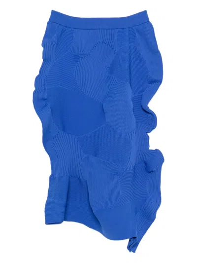 Issey Miyake Kone Kone Asymmetric Skirt In Blue