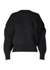 Issey Miyake Kone Kone Crewneck Knitted Top In Black