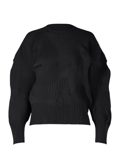 Issey Miyake Kone Kone Crewneck Knitted Top In Black