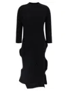 Issey Miyake Kone Kone Patchwork Pleated Midi Dress In Black