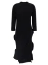 Issey Miyake Kone Kone Patchwork Pleated Midi Dress In Black