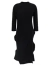 Issey Miyake Kone Kone Patchwork Pleated Midi Dress In Black