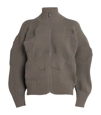 Issey Miyake Kone Kone Knit Jacket In Gray