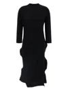 Issey Miyake Kone Kone Patchwork Pleated Midi Dress In Black