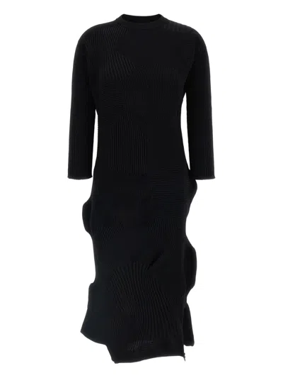ISSEY MIYAKE KONE KONE PATCHWORK PLEATED MIDI DRESS