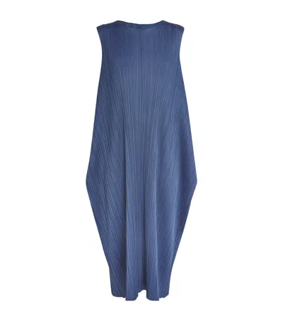 Issey Miyake Lamp Shade Midi Dress In Blue