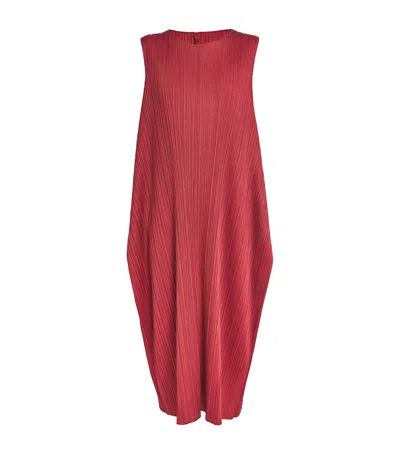 Issey Miyake Lamp Shade Midi Dress In Red