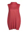 Issey Miyake Womens Dark Red Lamp Shade Sleeveless Knitted Top In Red