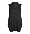 Issey Miyake Tunic Mellow Pleated Top In Black
