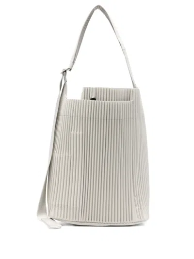 Issey Miyake Large Utility Shoulder Bag In White