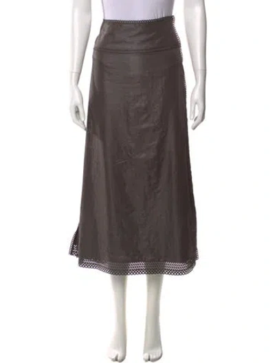 Pre-owned Issey Miyake Lasercut Accents Midi Length Skirt In Brown