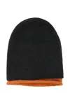 Issey Miyake Black & Orange Interplay Beanie In Black