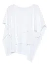 Issey Miyake Layered Draped Top In White