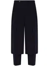 Issey Miyake High-waisted Layered Trousers In Blau
