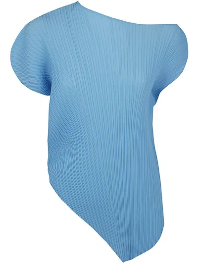Issey Miyake Leaf Pleats Shirt In Blue