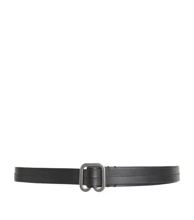 Issey Miyake Leather Fork Belt In Black